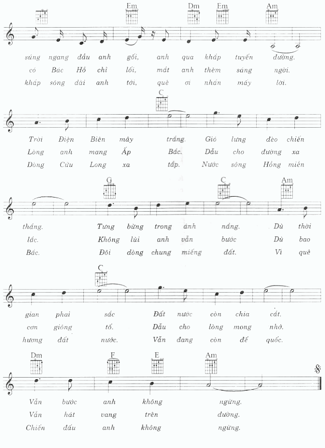 Sheet nhạc Anh Vẫn Hành Quân 2